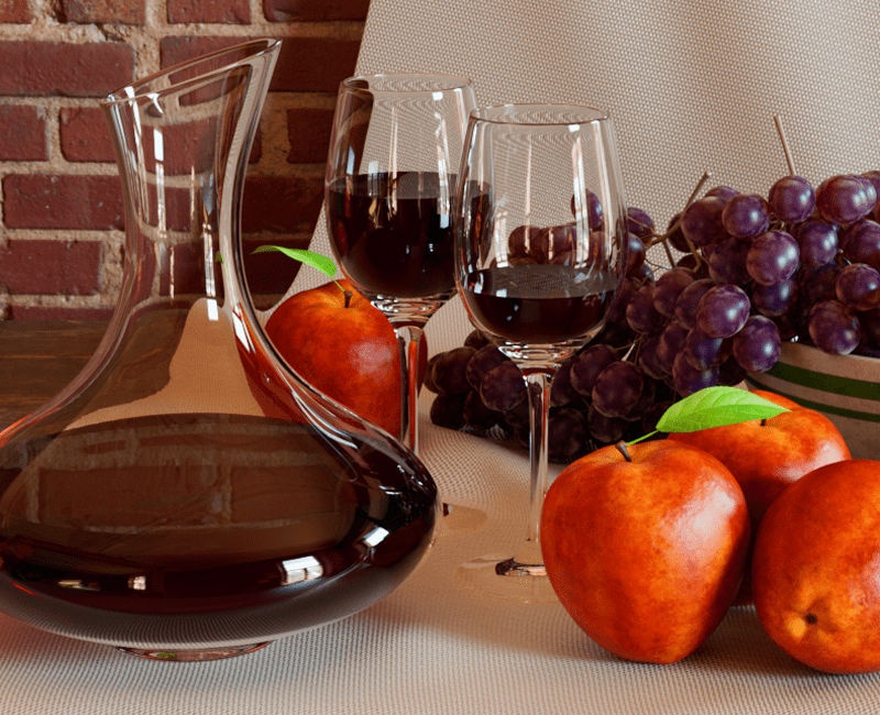 Still Life: Apples, Grapes and Wine